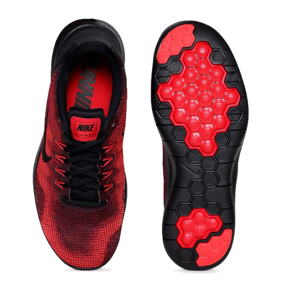 Nike Flex RN 2018‎ Running Shoes Red Black Mesh Sneakers Youth Size 6Y